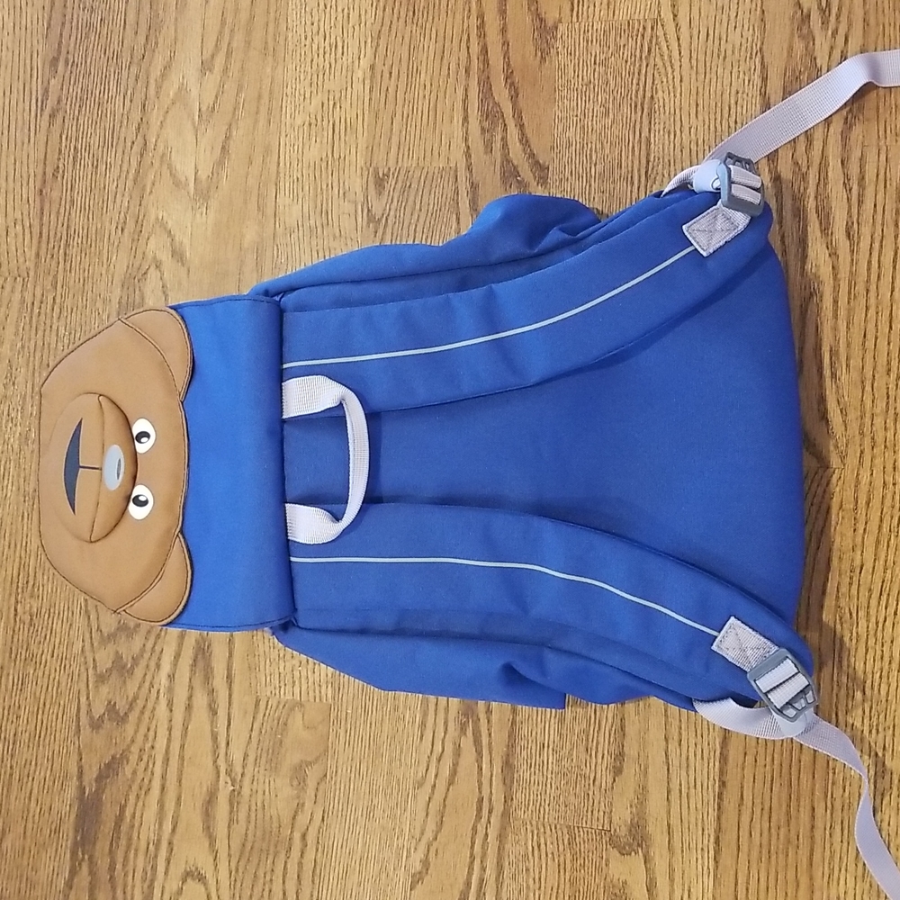 L.L. Bean Blue and Brown Kids Bear Backpack - Picture 4 of 5